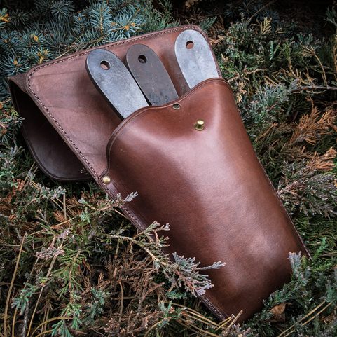 LEDER GÜRTEL CASE FÜR 3 WURFMESSER