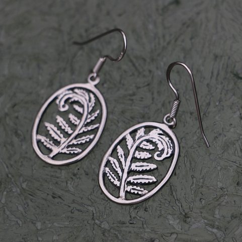 FOUGÈRE, BOUCLES D'OREILLES EN ARGENT
