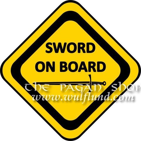SWORD ON BOARD, STICKER FOR CARS