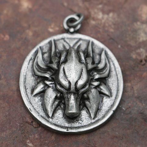 WHITE WOLF, PENDANT, ZINC