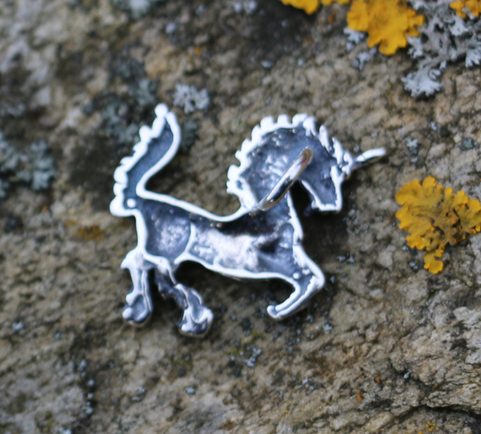 EINHORN, ANHÄNGER, SILBER 925