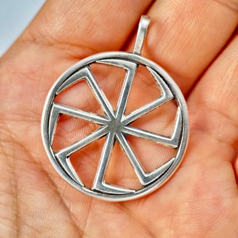 SLAVIC SUN WHEEL TALISMAN, SILVER AG 925, PENDANT
