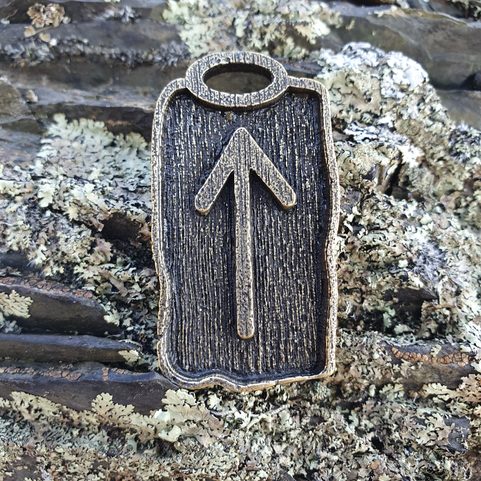 TIWAZ - RUNE PENDANT, ZINC