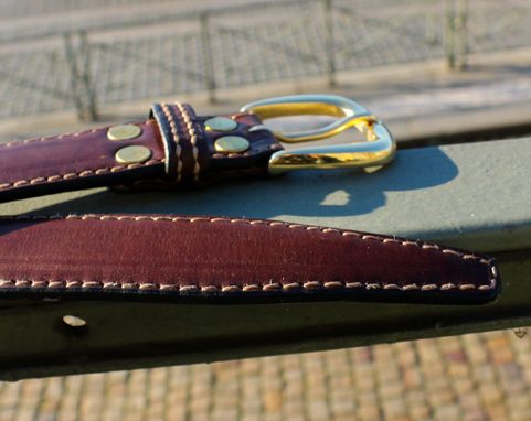 ERCOLE, BUSINESS LEATHER BELT, BROWN