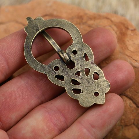VIKING BELT BUCKLE, FRÖJEL, SWEDEN ZINC ANT. BRASS