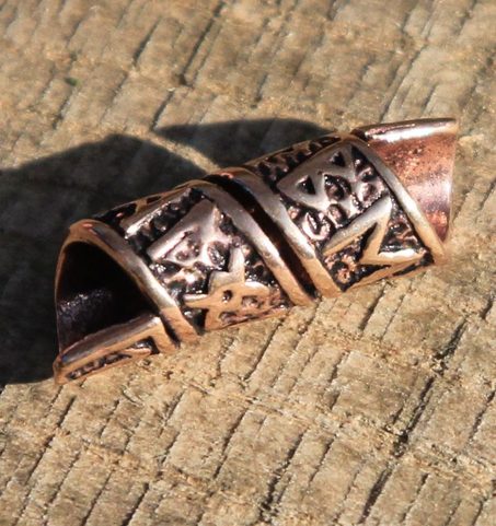 RUNES - VIKING (NOT JUST) BEARD RING, 7 MM DIAMETER, BRONZE