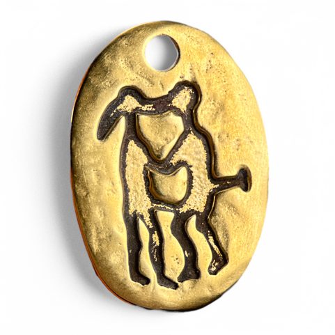 ELSKERE, LOVERS, TANUM PETROGLYPH, BRASS PENDANT