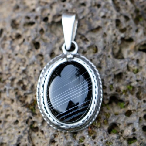 AGATE - PENDENTIF, ARGENT