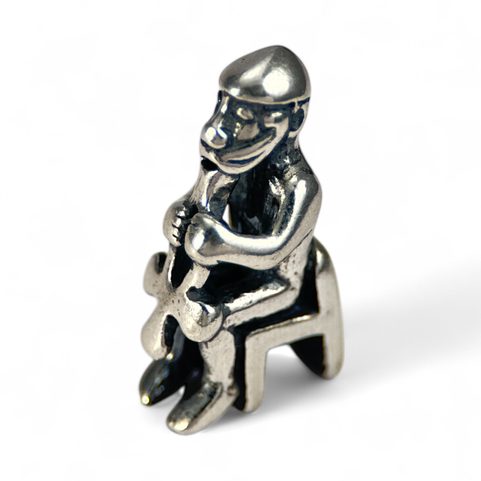 SITZENDER THOR - ANHÄNGER, AKUREYRI, ISLAND, SILBER AG 925