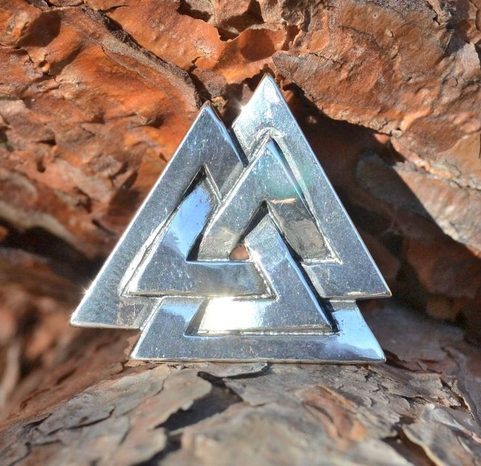 VALKNUT, SILVER VIKING PENDANT, AG 925