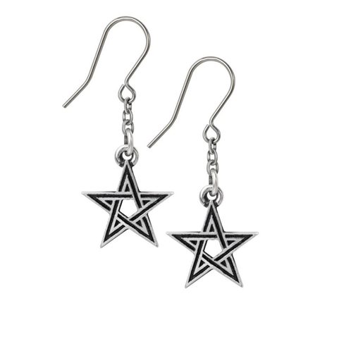 BLACK STAR, PENTAGRAM, EARRINGS