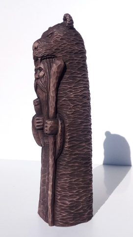 VELES, SLAVIC GOD, CARVED WOODEN FIGURINE