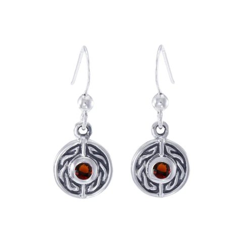 RED EYES, CELTIC EARRINGS, AG 925