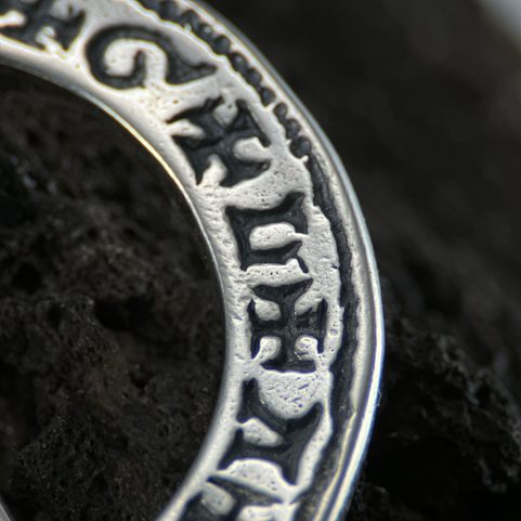 MEDIEVAL BROOCH, YEAR 1300, LOMBARD SCRIPT, SILVER 925/1000,13G