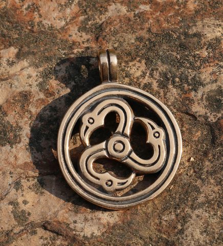 EAGLE TRISKELE, BRONZE PENDANT