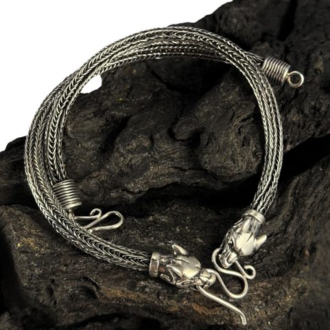 FENRIR - SILVER NECKLACE, VIKING KNIT, AG 925/1000 50G