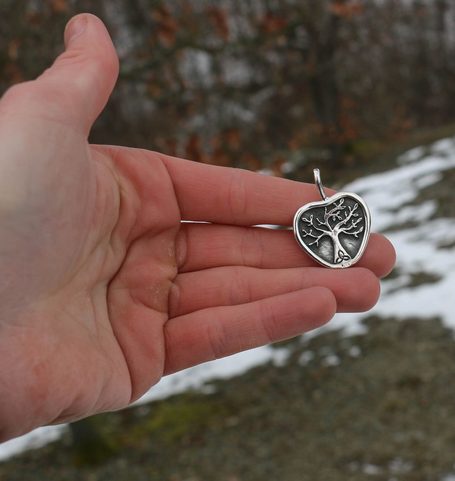 APPLE TREE, PENDANT, SILVER