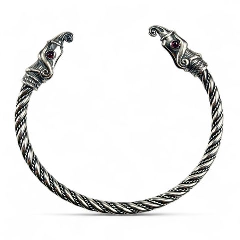 HUGINN AND MUNINN, VIKING BRACELET, SILVER