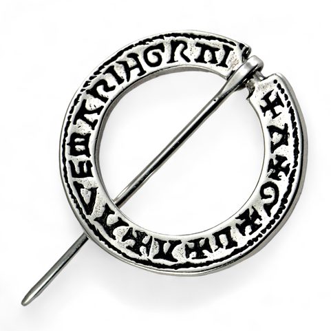 MEDIEVAL BROOCH, YEAR 1300, LOMBARD SCRIPT, SILVER 925/1000,13G