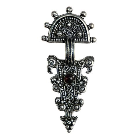 TÊTE D'AIGLE, FIBULE DÉBUT MOYEN ÂGE VERSION PENDENTIF - ARGENT 925