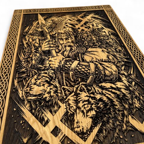 ODIN, DÉCORATION MURALE, BOIS 32X46CM