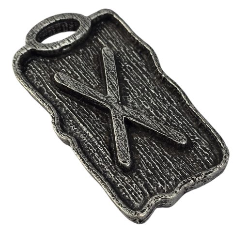 GEBO - AMULETTE DES RUNES ZINC ARGENT ANTIQUE
