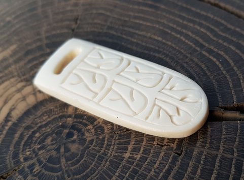 BONE VIKING BELT FITTING FROM DANELAW, ENGLAND, REPLICA