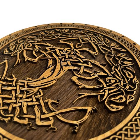 MJÖLLNIR - HAMMER OF THOR, WOODEN WALL PICTURE 32CM