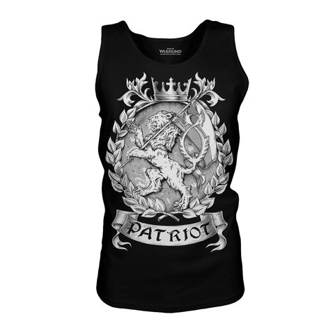 PATRIOT, CZECH LION, MEN'S TANK TOP - BLACK AND WHITE