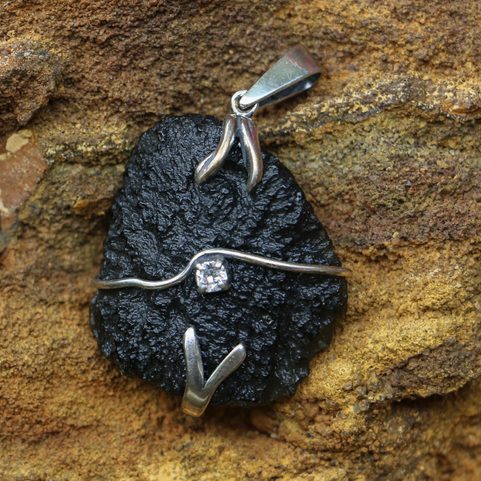 SIRAEL MOLDAVITE SILVER PENDANT