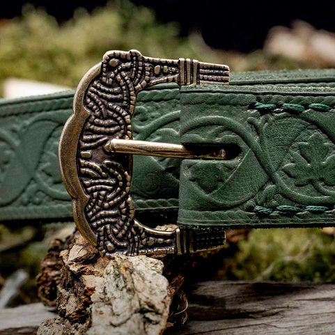 VINUM, GOKSTAD BELT, GREEN, LEATHER