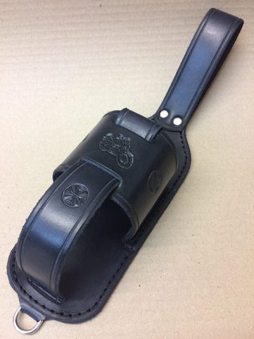 BIKER, LEATHER BEER HOLSTER KOOZIE