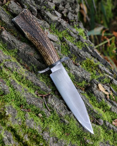 HOLT, BOWIE KNIFE WITH ANTLER, HAMON HARDENING