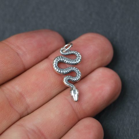 SNAKE, SILVER EARRINGS AND PENDANT