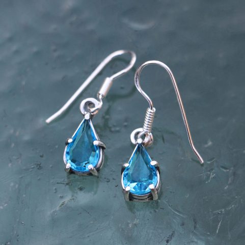 POLARIS, SILVER EARRINGS, GLASS, AG 925