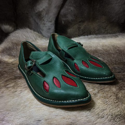 BAMBERG, MEDIEVAL SHOES, GREEN