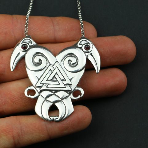 HEART OF THE NORTH - HUGIN UND MUNIN, SILBERNE WIKINGERKETTE AG 925 10G