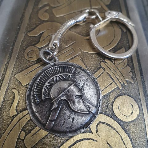 SPARTA, SPARTANISCHER KRIEGER, SCHLÜSSELANHÄNGER AUS ZINK