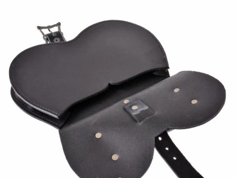 SACOCHE MÉDIÉVALE EN CUIR, FLEUR DE LIS