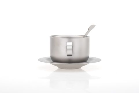 TI3601 TASSE À CAFÉ EN TITANE AVEC SOUCOUPE ET CUILLÈRE KEITH