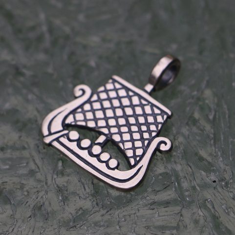 VIKING SHIP, SILVER PENDANT