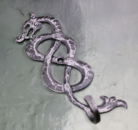 VIKING   DRAGON, FORGED HOOK / KEY HOOK - LEFT
