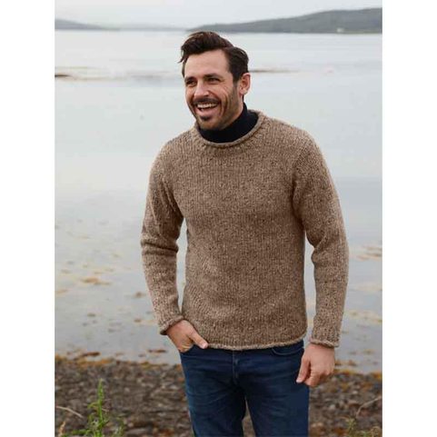 IRISH FISHERMAN ROLL NECK SWEATER