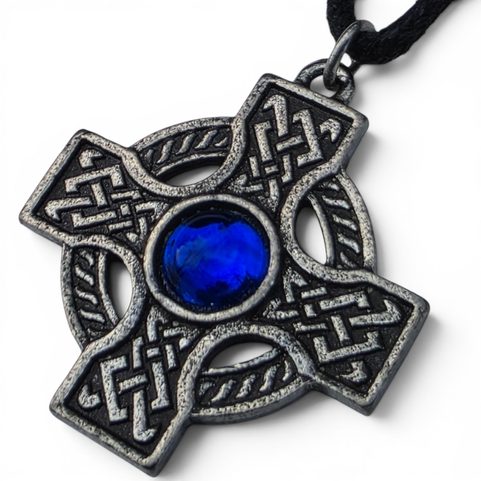 PENDANT CELTIC CROSS, BLUE