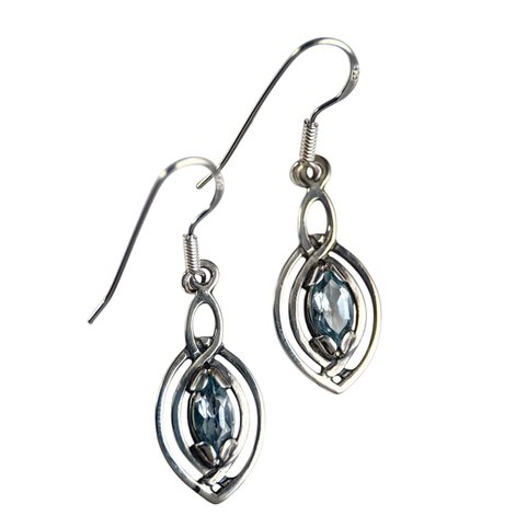 MAIA, EARRINGS, SILVER 925 BLUE TOPAZ