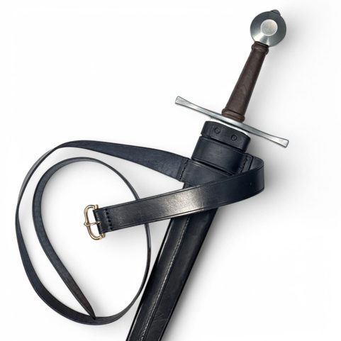 LEATHER SCABBARD FOR ONE-HANDED SWORD, BLACK