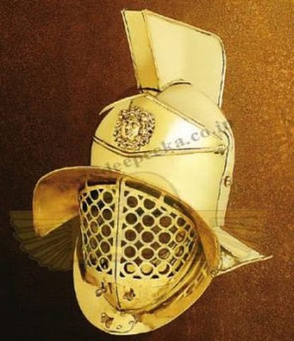 BRASS GLADIATOR HELMET, COLLECTIBLE REPLICA
