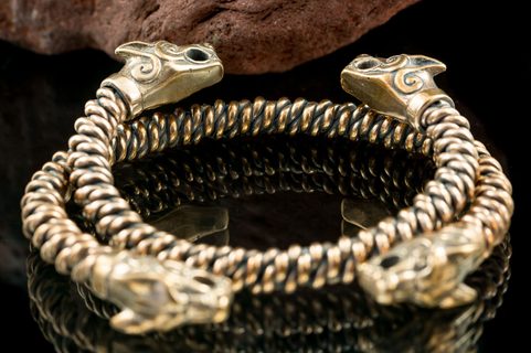 WOLF FENRIR, TWISTED BRACELET, BRONZE