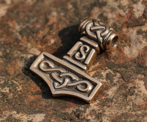 THOR'S HAMMER III, BRONZE PENDANT