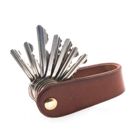 MORLEY, LEATHER KEYCHAIN COGNAC